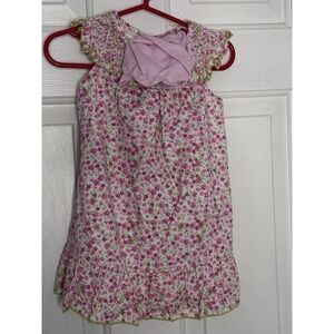 Bonnie Baby Girls Pink Floral Smocked Flutter Sleeve Dress 18M Cottagecore